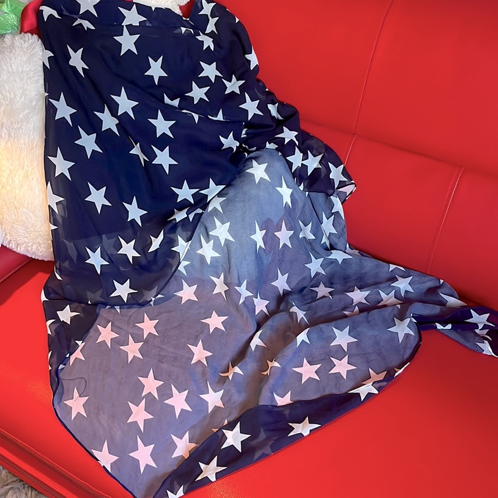 Navy high low star skirt